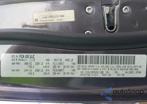 2016 Jeep Compass Sport z USA, uszkodzony, nr VIN 1C4NJCBA5GD611882